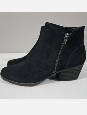 Blondo Vivian Ankle Bootie Womens 6.5 Black Suede Waterproof Western Casual NEW